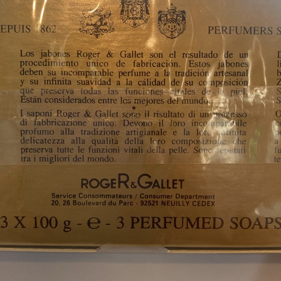 Roger & Gallet Box of 3 Sandal Wood Scented Soaps 3 @ 3.5 Oz each VTG SEALED NWT - Picture 11 of 14